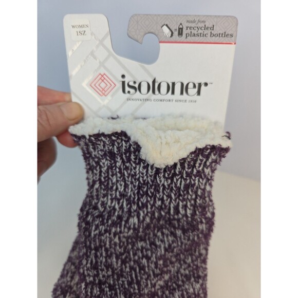 Brand new women's 1 Sz Isotoner purple heather sherpa gloves - Recycled Bottles - Picture 2 of 5